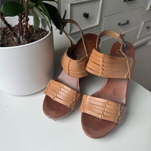 Leather sandal wedges